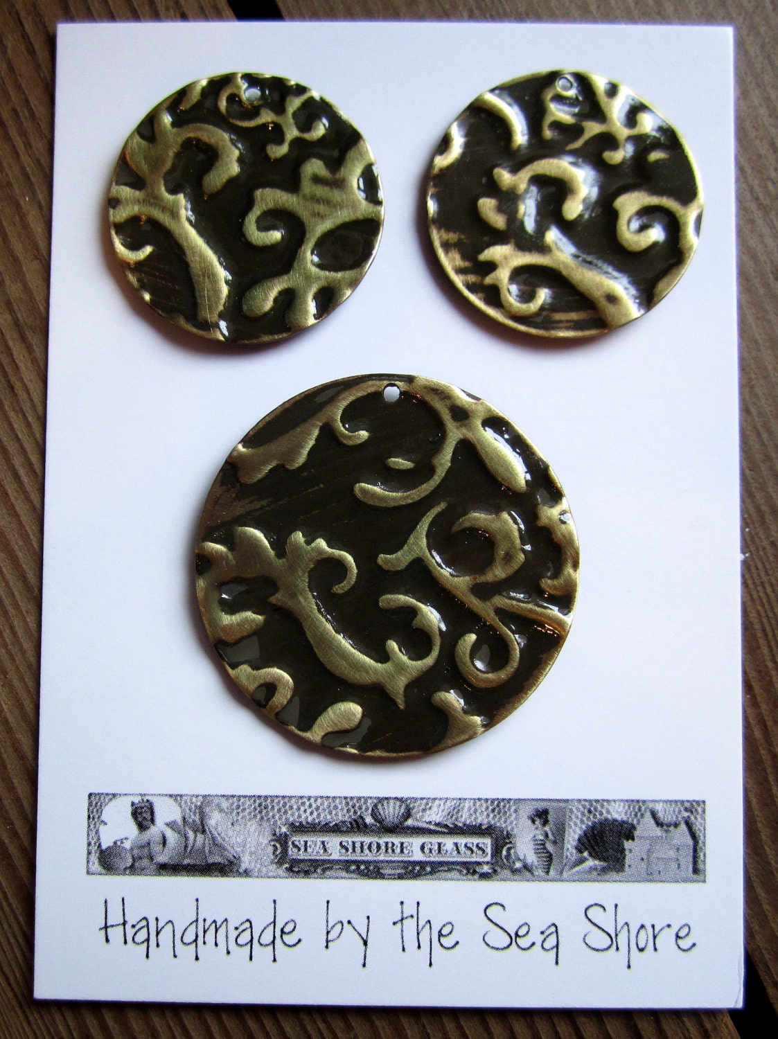 Vintaj Natural Brass altered pendants and charms