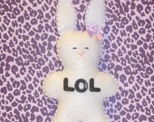 snow bunny / lol rabbit / laugh out loud / computer desk decor / adult teen gamer / gaming