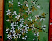 Mini Blossoms Triptych, three 4"x4" original oil paintings by Jo Edwards