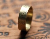 18k yellow gold wedding band, rustic texture, 6mm wide, artisan metalsmith, made to order, modern tribal