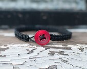 Red Button Macrame Bracelet