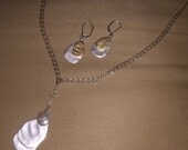 Gold and Silver Teardrops with Freshwater Pearls in Sterling Silver Set
