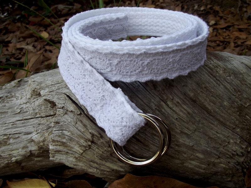 Womans Belt, Crochet Belt, White Belt