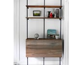 Reclaimed Wood & Pipe Shelving Unit - Mid Century, Modern, Metal, Industrial, Shelf