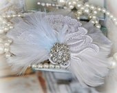 White Feather Fascinator, Bridal Fascinator, Wedding, Bridal, Headpiece, Feather Fascinator, Hair, Accessories