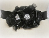 Beaded Wedding Sash, Belt, Bridal Sash, Bridal, Weddings, Accessories, Black, White, Ivory