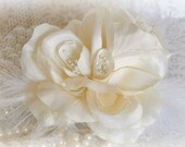Custom Order Bridal Fascinator and Mini Veil, Clip, Ivory Bridal Fascinator, Mini Veil, Wedding Headpiece, Bridal Hairpiece, Ivory
