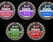 Personalized Bottle Cap Hair Bow Centers Pink Purple Blue Red Green