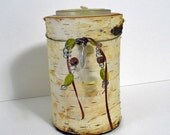Birch Tealight Candle Holder With Beads