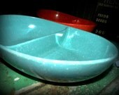 Blue Melmac Divided Casserole Dish Brookpark Joan Luntz melamine Gaiety Line