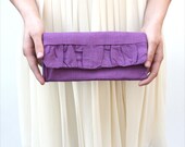 Purple Clutch / Linen Clutch with Hidden Magnetic Closure CUSTOM ORDER