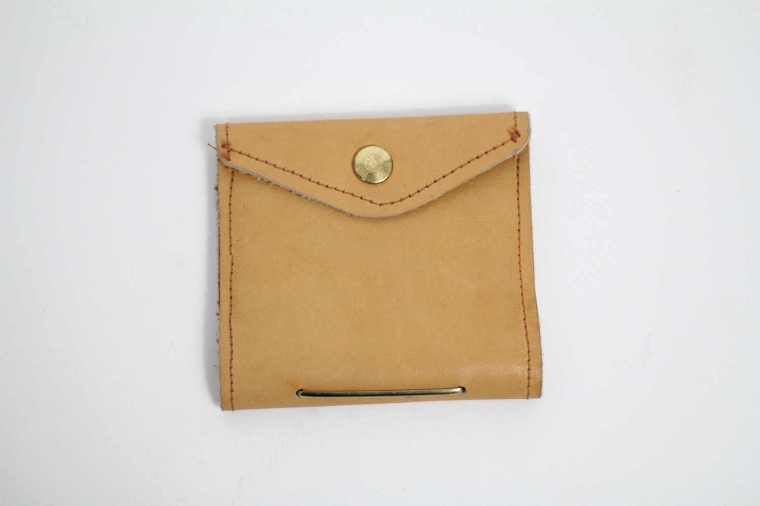 70s vintage wallet / tan leather cardholder / soft leather wallet