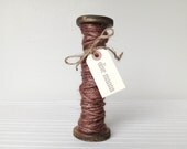 Hand Dyed Jute on a Vintage Spool - BROWN