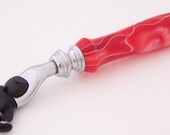 Pink/Red Swirl Acrylic Mach 3 Razor Shaving Handle (Handmade in USA)