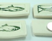 Fish Green Fish Magnets 4 Stoneware