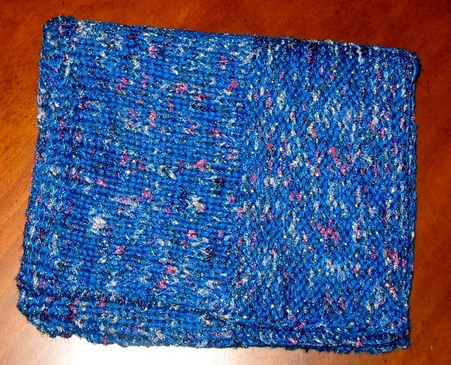 SALE Baby Blanket Crib Blanket Multicolored Blue Hand Knitting