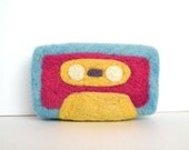 Needle Felted Pink Cassette Tape