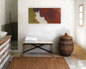 RED MOON original abstract modern painting - gallery fine art - contemporary interior design - ooak home wall decor - rust brown