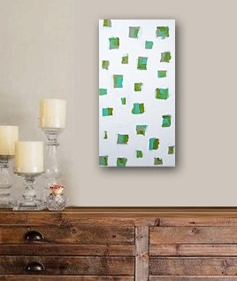 MARKS OF GREEN original abstract modern painting - gallery fine art - contemporary interior design - ooak home wall decor