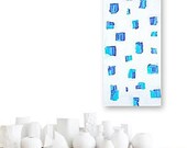 MARKS OF BLUE original abstract modern painting - gallery fine art - contemporary interior design - ooak home wall decor