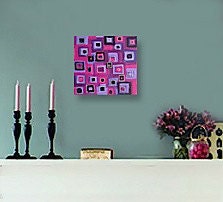 GRAPE APE original abstract modern painting - gallery fine art - contemporary interior design - ooak home wall decor - purple pink