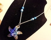 Summertime Swim star pendant blue necklace
