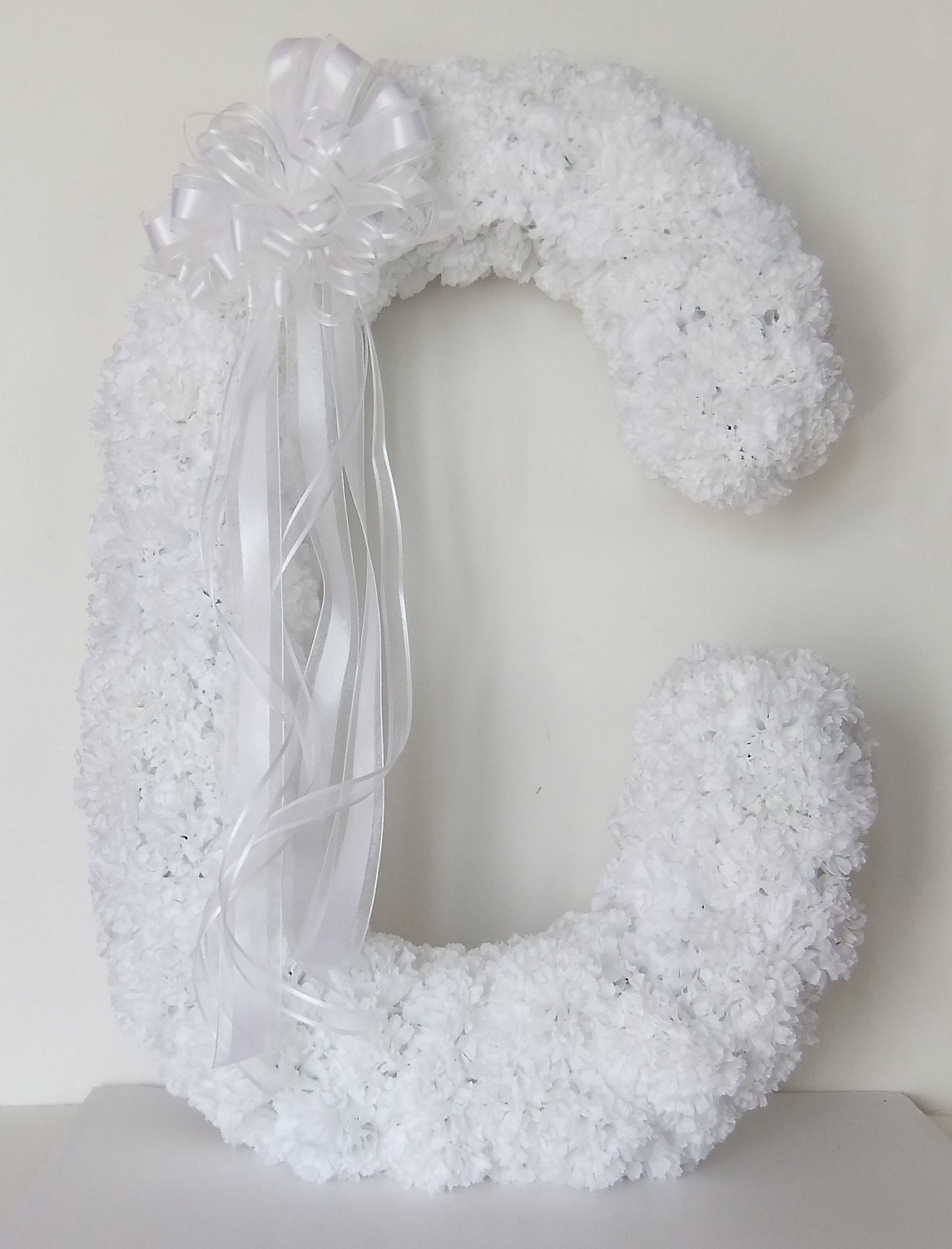 White Carnation Flower Large Letter - Wedding Reception Decor