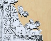 Jacks BBQ Sign Modern Mixed Media