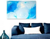 SKYDANCE original abstract modern painting - gallery fine art - contemporary interior design - ooak home wall decor - blue green