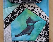 Quilted KINDLE SLEEVE cover kingfisher bird