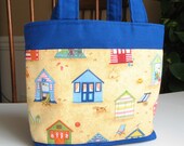 Small Beach Tote Summer Girl Teen Bag Blue Little Houses