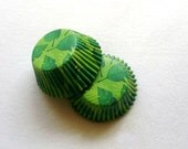Green Leaf Print Cupcake Baking Cups (Qty 50)