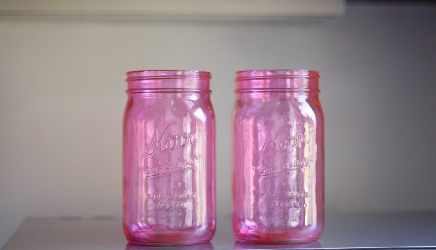 CUSTOM LISTING: 5 tinted colored mason jars in pale soft baby pink