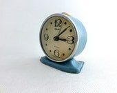 Vintage blue alarm clock from Russia