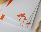 Mini Letterpress Notecards : Tulips - Set of 6