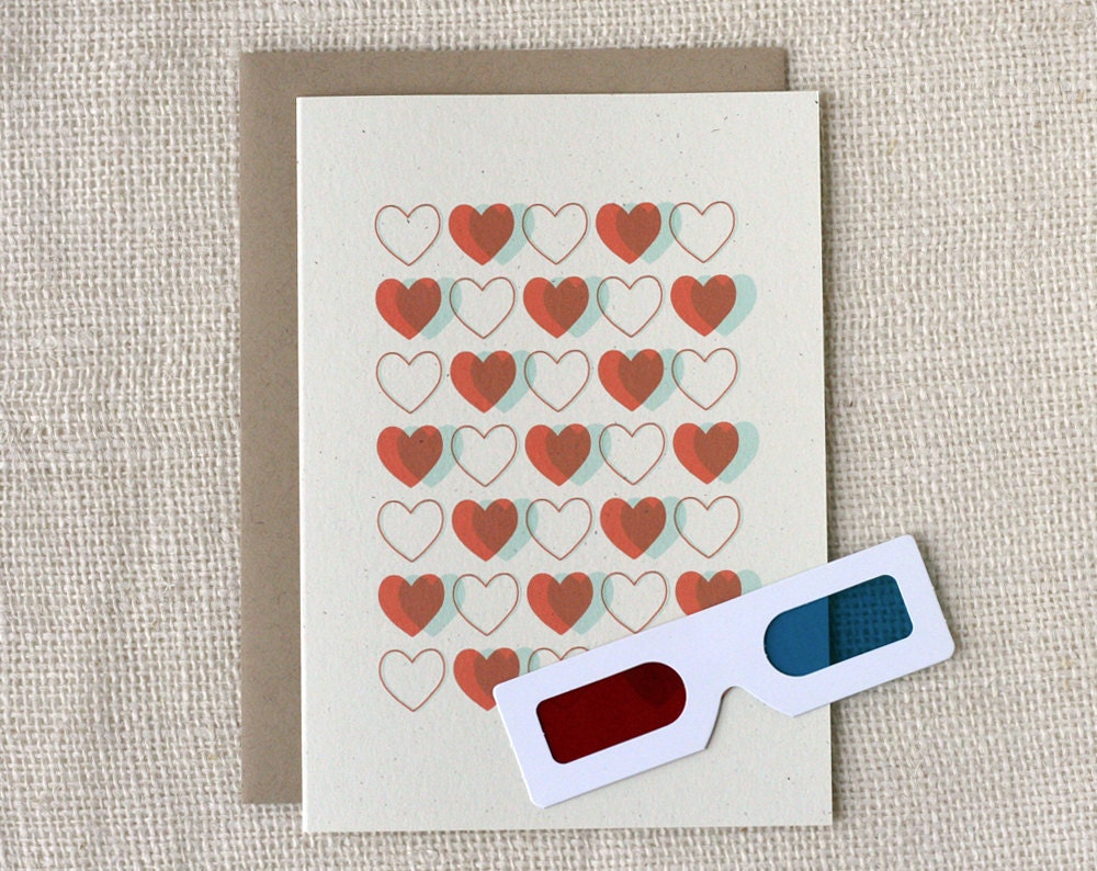 Love Card - 3D Hearts