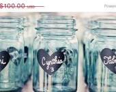 150 Heart Chalkboard Labels - DIY Chalkboard Mason Jars, Place Settings, Wedding Chalkboards FREE SHIPPING