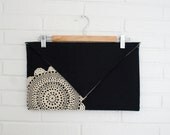 Doily Clutch purse. Envelope style, in Black.