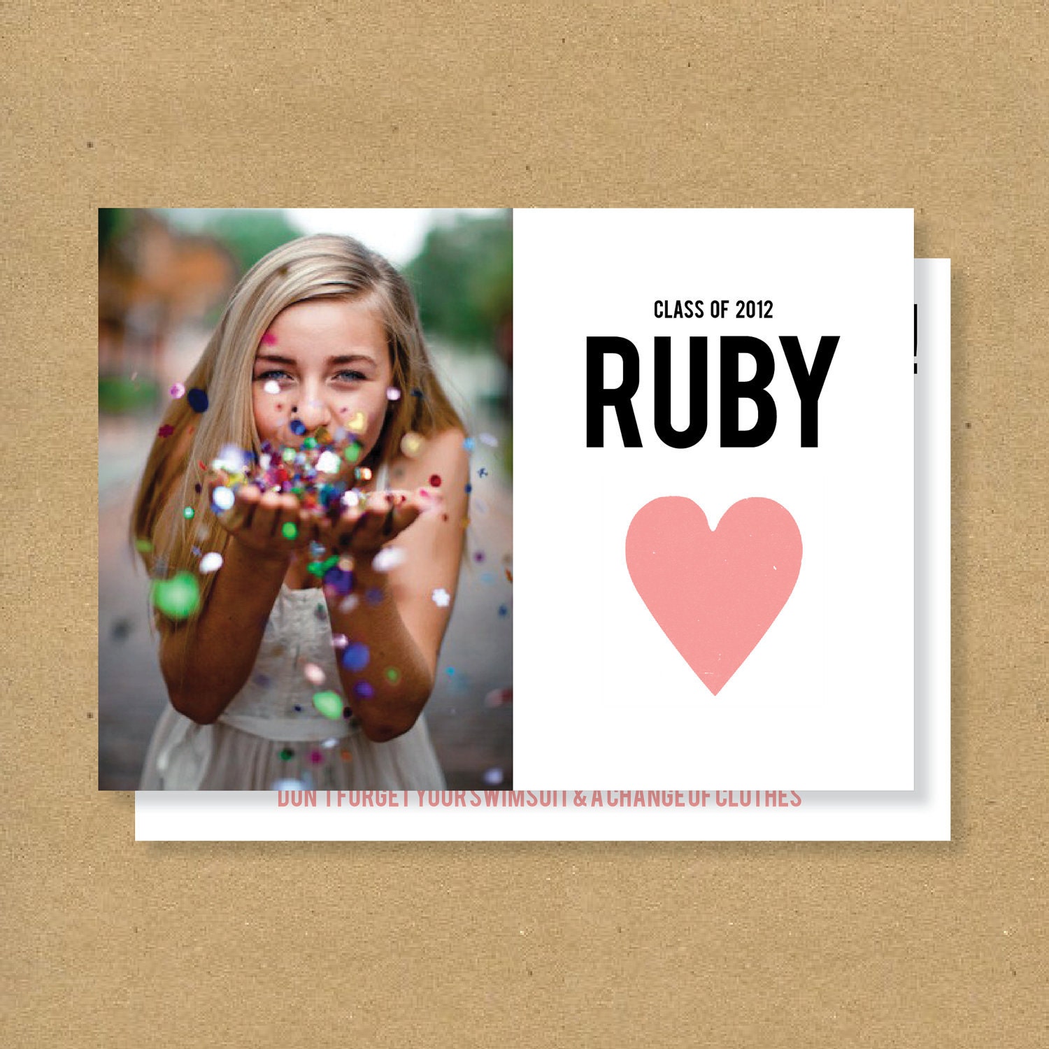 Graduation Invitation // Announcement - Girly & Bold