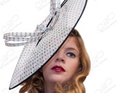 Couture Kentucky Derby Fascinator Hat Polka Dot - ffortissimo