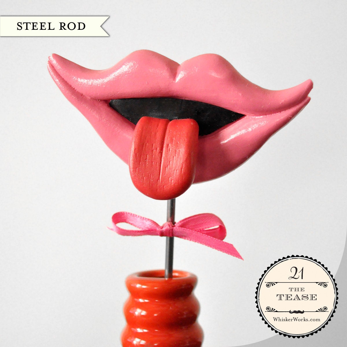 Photo Booth Prop on a Steel Rod - No. 21 - The Tease - Pink Il_170x135