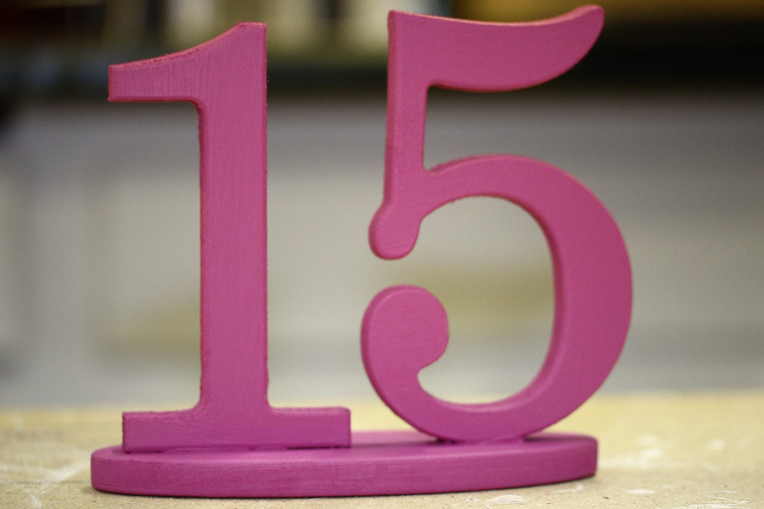 Purple or Fuschia Wedding Table Numbers, Freestanding 3D Numbers - ZCreateDesign