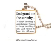 Serenity Prayer Scrabble tile  pendant , Serenity prayer scrabble tile  jewelry -  Sale  Buy 3 Get 1 free