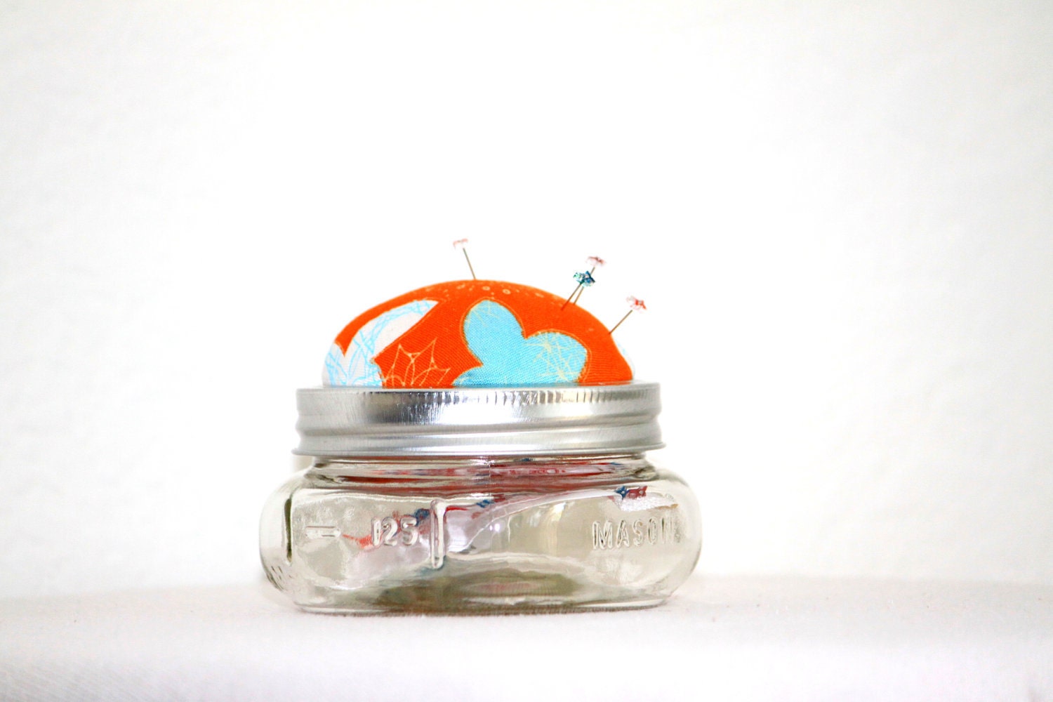 Capacious Pin Cushion with Handmade Custom Pins OOAK- Whimsy Butterfly