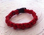 Crimson Red Woven Bracelet, 1 Dark red Bracelet, Handmade Jewelry by RuleNo15 on Etsy. School & Sports Team Colors.