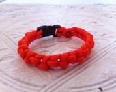 Dark Orange Woven Bracelet, 1 Bracelet, Handmade Survival Jewelry by RuleNo15 on Etsy. Atheletic Sports Team Colors.