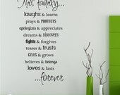 Family Rules Wall Decals - Vinyl Text Wall Words Sticker Art