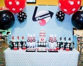 RETRO BOWLING Birthday Party - Customized Bowling Party Printables - Printable Coordinating Design Accessories Collection