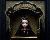 Fortuna - antique fortune teller automata - curiosity cabinet  - vintage style miniature art doll with display by KarolinFelix