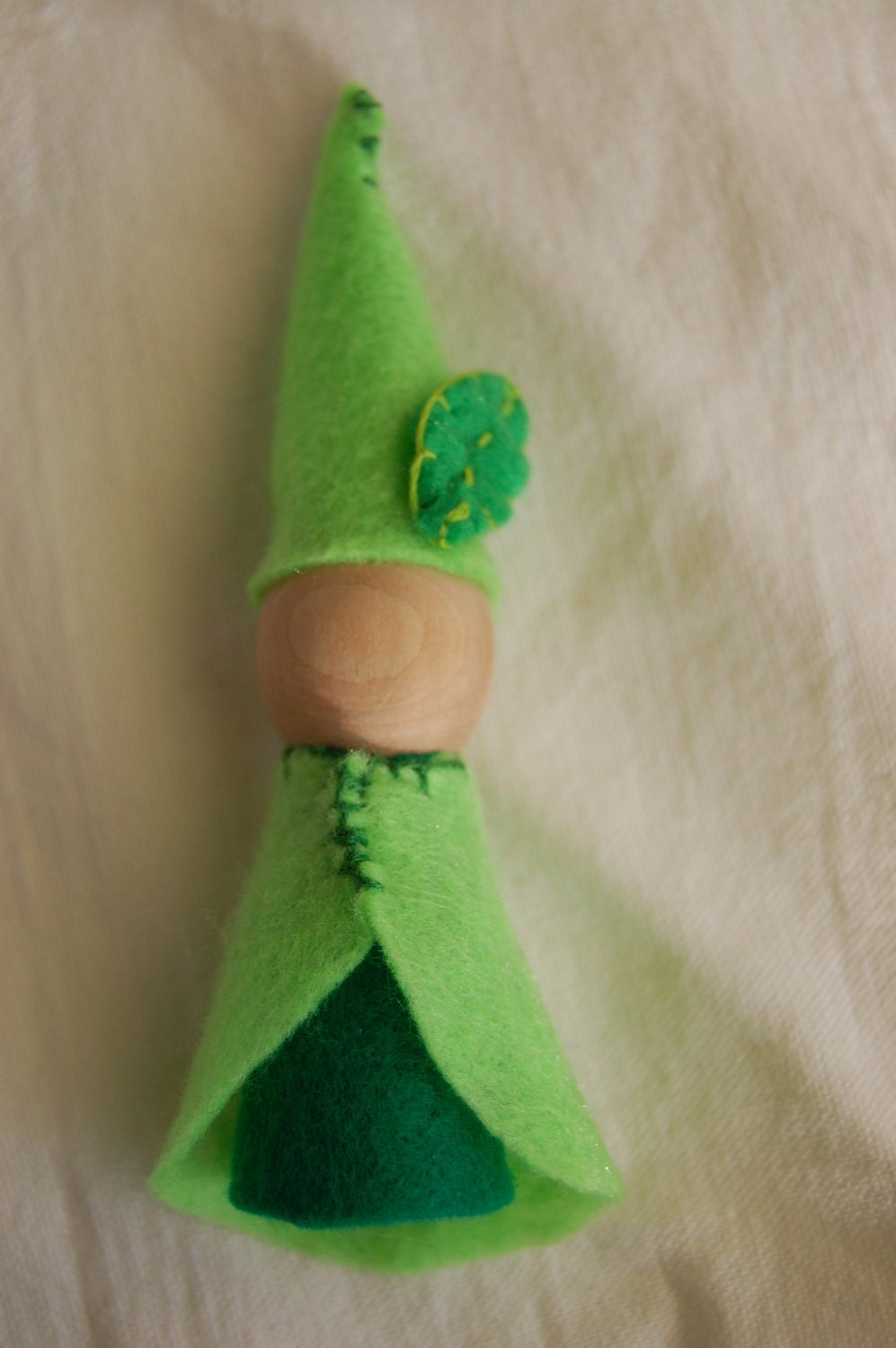 Spring Wooden Peg Gnome Doll